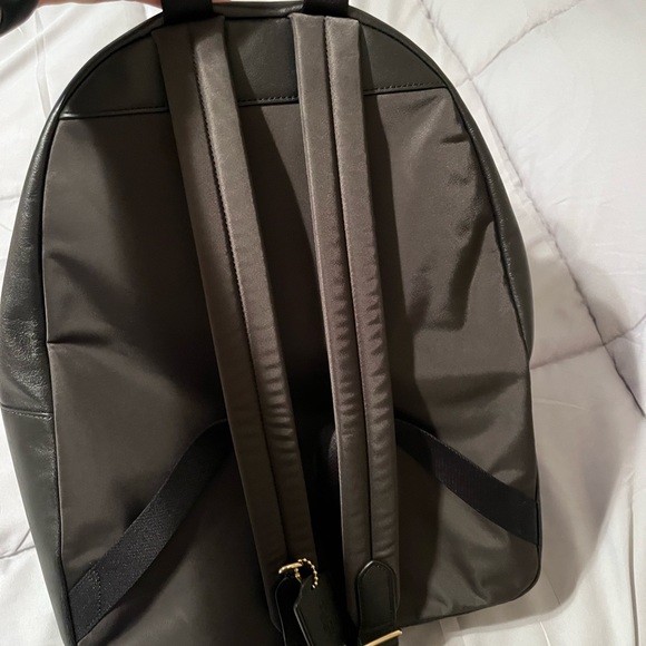 NWOT coach backpack. Leather black and canvas.